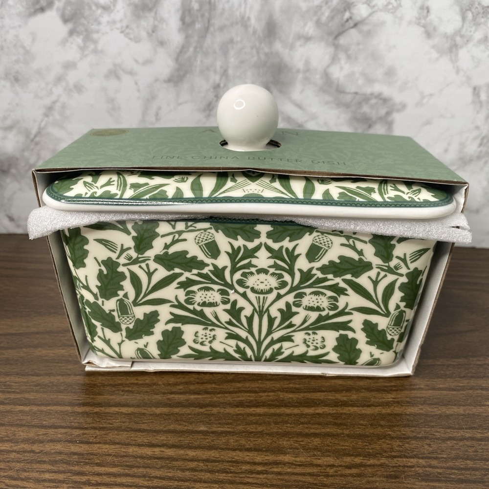 Leonardo Collection ACORN Fine China Butter Dish & Lid William Morris  - NWT